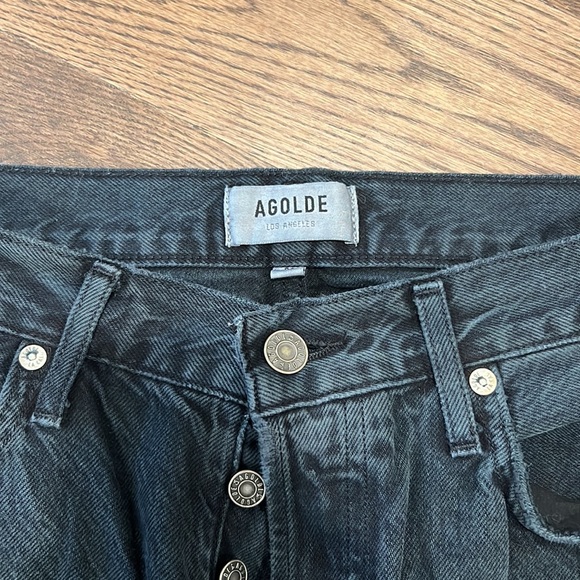 Agolde cutoff black jeans- worn black - Picture 2 of 3